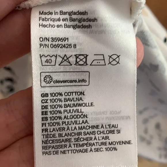 H&M dress. White with tan dots and black flowers. 100% cotton size Medium. - Picture 8 of 8